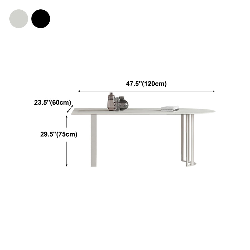 Modern Style Dining Table White Top Sintered Stone Table for Home Clearhalo 'Dining Tables & Seating' 'Dining Tables' 'dining_table' 'furn' 'furn_dining_table' 'Furniture' 'Kitchen & Dining Furniture' 5268978