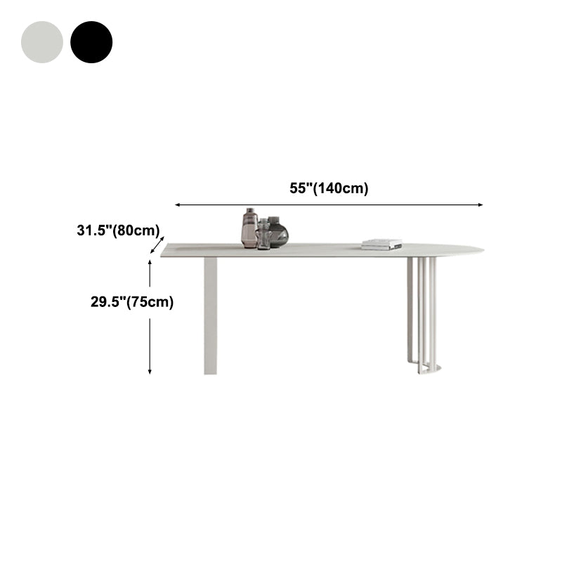 Modern Style Dining Table White Top Sintered Stone Table for Home Clearhalo 'Dining Tables & Seating' 'Dining Tables' 'dining_table' 'furn' 'furn_dining_table' 'Furniture' 'Kitchen & Dining Furniture' 5268980
