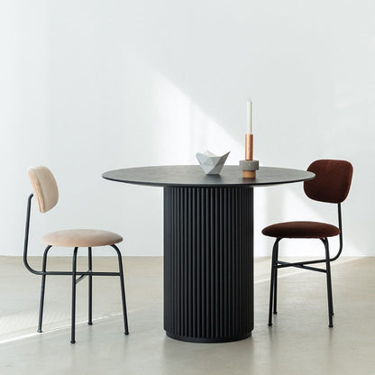 Round Dining Table Modern Style Solid Wood Dinner Table for Home Kitchen