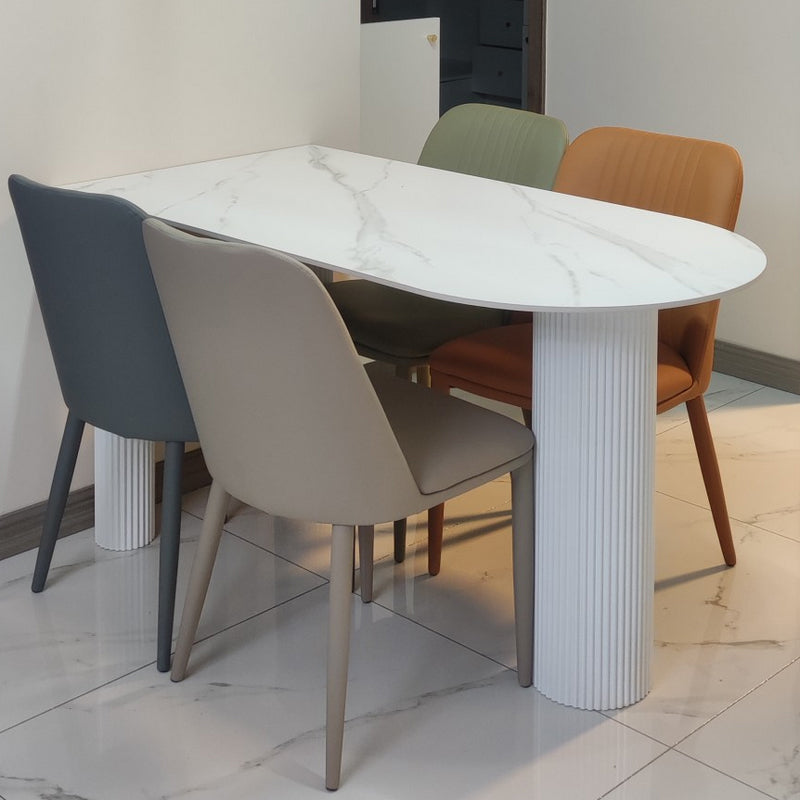 Tavolo da pranzo bianco in stile moderno tavolo in pietra sinterizzata per cucina