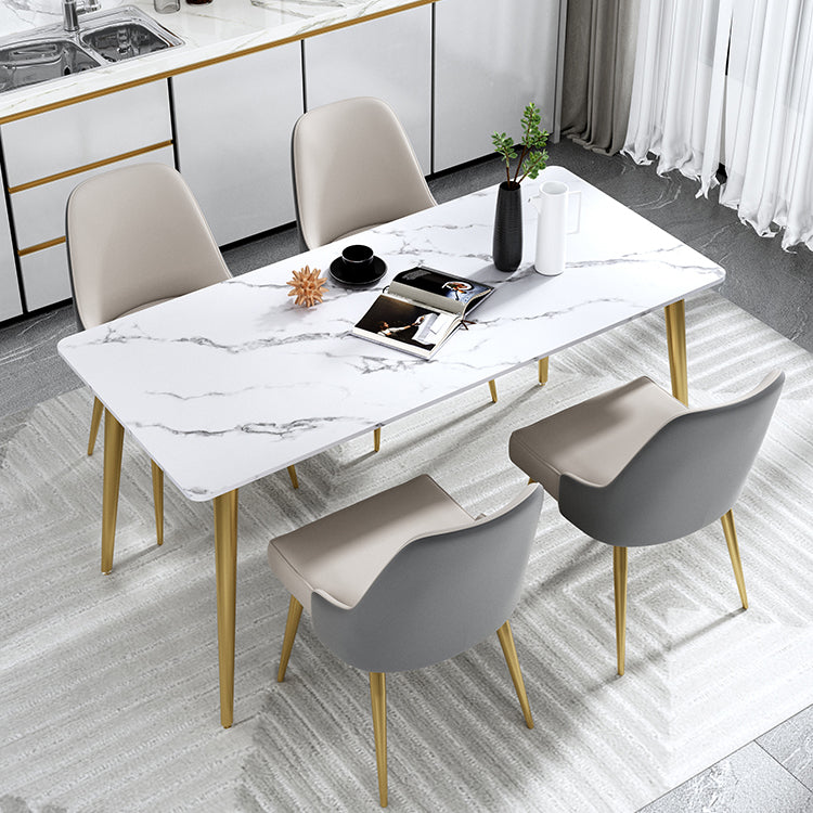 Table à manger de luxe traditionnelle rectangle haut de pierre