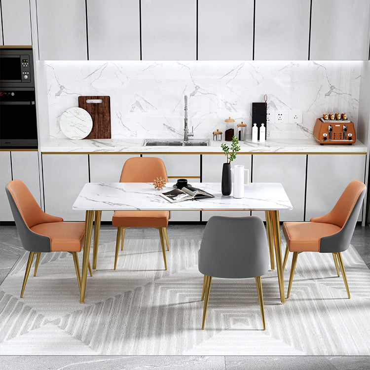 Table à manger de luxe traditionnelle rectangle haut de pierre