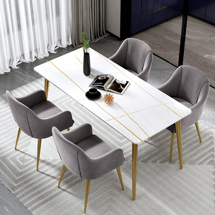 Table à manger de luxe traditionnelle rectangle haut de pierre