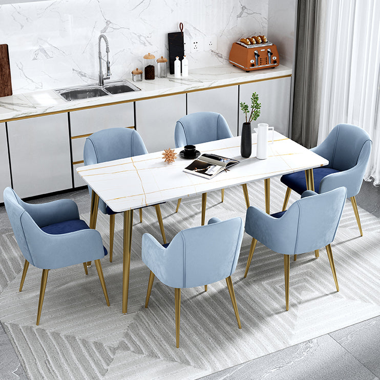 Table à manger de luxe traditionnelle rectangle haut de pierre