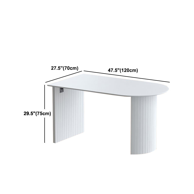Modern Pine Wood Table for Restaurant White Oval Table with Double Pedestal Clearhalo 'Dining Tables & Seating' 'Dining Tables' 'dining_table' 'furn' 'furn_dining_table' 'Furniture' 'Kitchen & Dining Furniture' 5269083