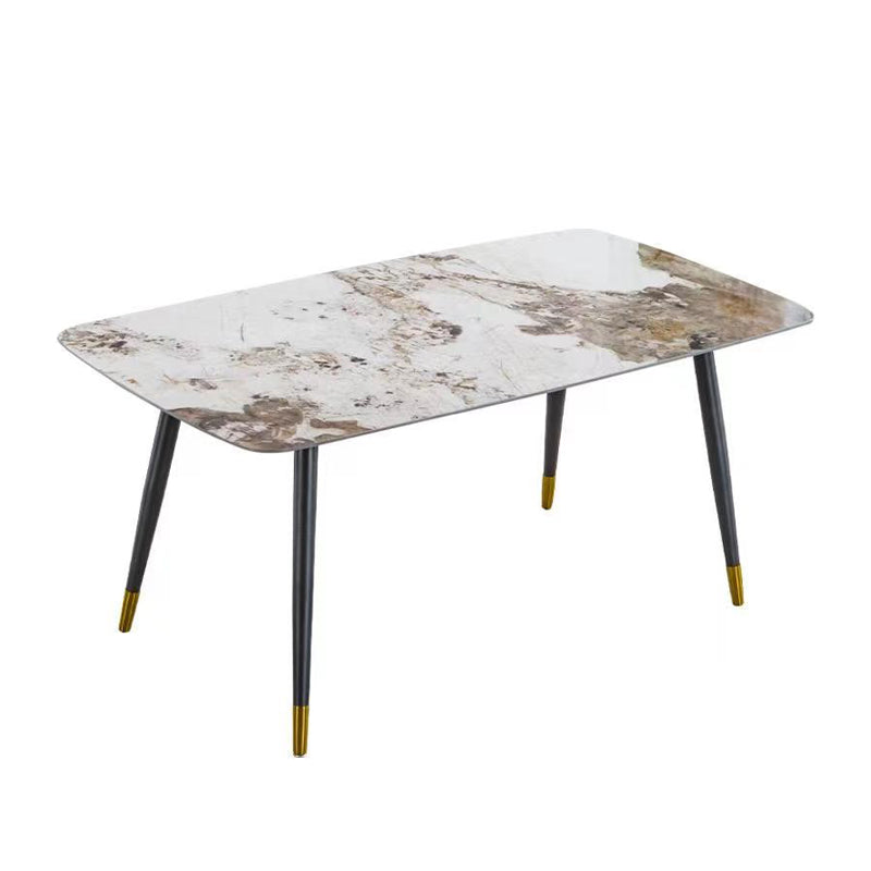 Mesa de comedor de piedra sinterizada Rectángulo de comedor de lujo tradicional