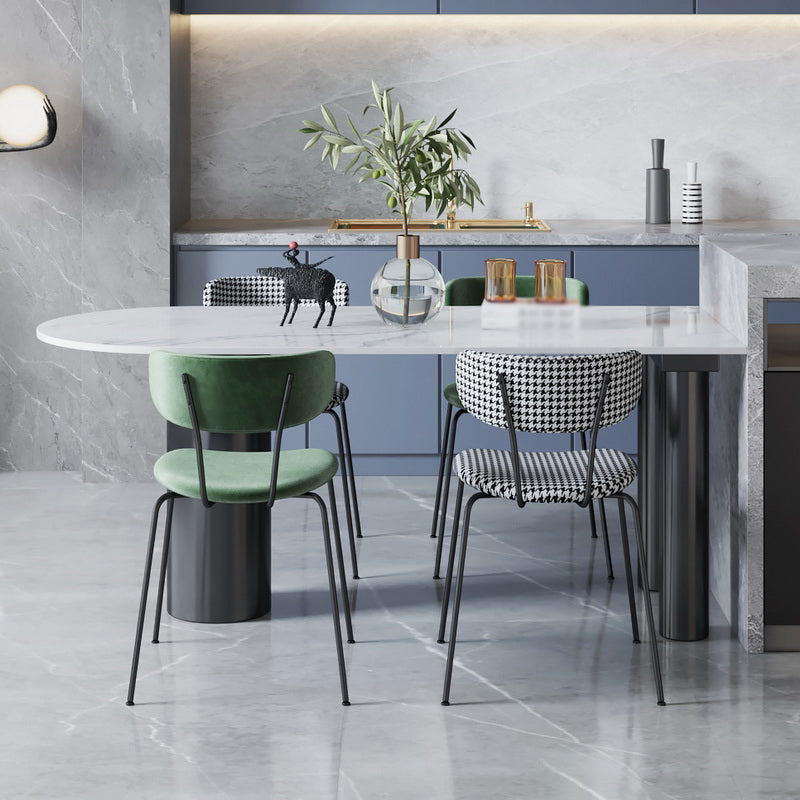 Mesa de comedor de base de trípode de piedra mesa de comedor de estilo contemporáneo para el hogar