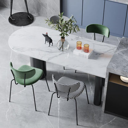 Mesa de comedor de base de trípode de piedra mesa de comedor de estilo contemporáneo para el hogar
