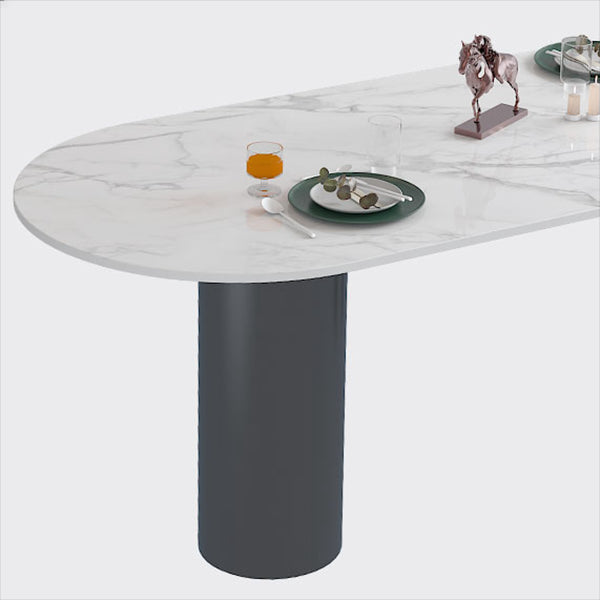 Mesa de comedor de base de trípode de piedra mesa de comedor de estilo contemporáneo para el hogar