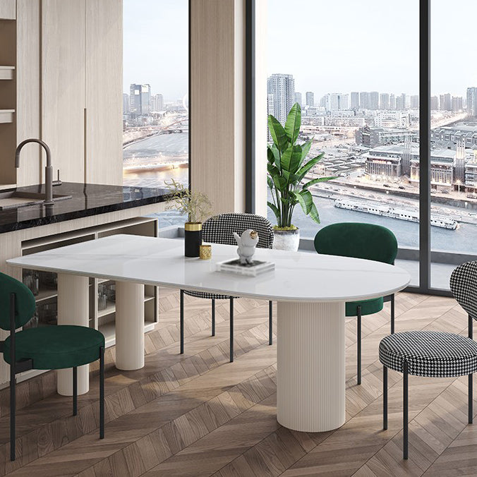 Top in pietra sinterizzato Free Free Table per il ristorante Tavolo da pranzo moderno con 3 gambe