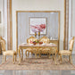 Solid Wood Victorian Rectangular Dining Table Marble Top Table with 4 Legs 63"L x 35.4"W x 29.5"H Without Chairs Clearhalo 'Dining Tables & Seating' 'Dining Tables' 'dining_table' 'furn' 'furn_dining_table' 'Furniture' 'Kitchen & Dining Furniture' 5269165