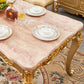 Solid Wood Victorian Rectangular Dining Table Marble Top Table with 4 Legs Clearhalo 'Dining Tables & Seating' 'Dining Tables' 'dining_table' 'furn' 'furn_dining_table' 'Furniture' 'Kitchen & Dining Furniture' 5269171