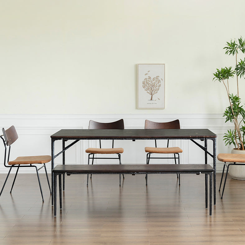 Rectangle 4 jambes Table de luxe Table de couleur en bois fixe avec bois massif