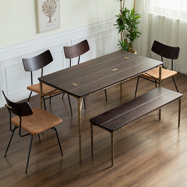 Rectangle 4 jambes Table de luxe Table de couleur en bois fixe avec bois massif