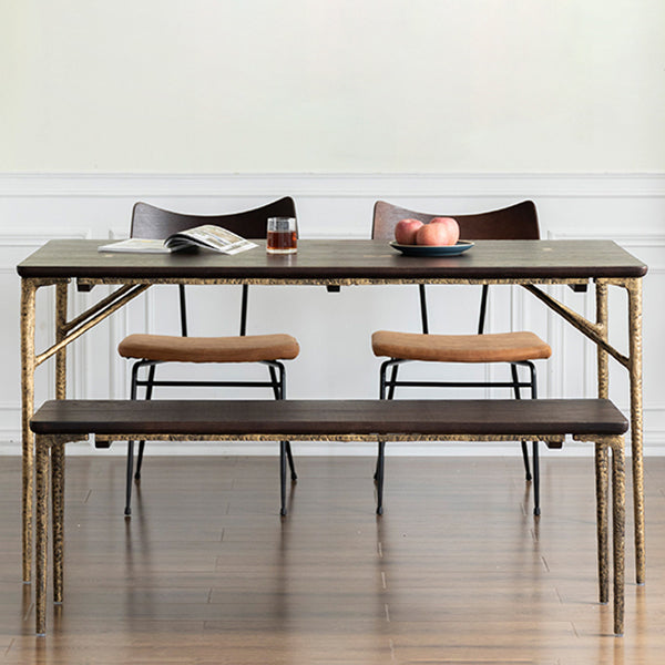 Rectangle 4 jambes Table de luxe Table de couleur en bois fixe avec bois massif