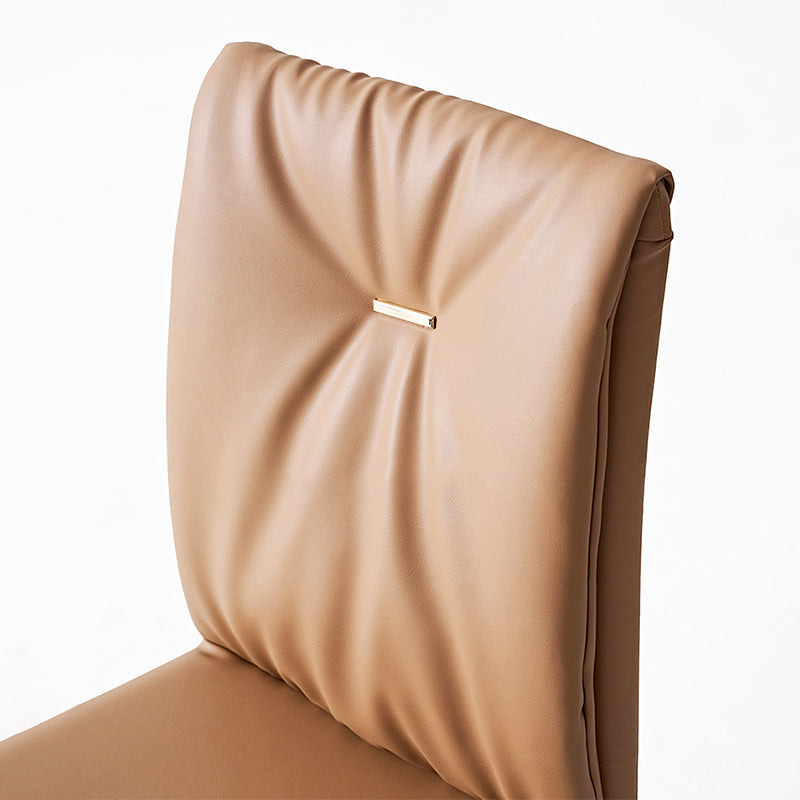 Moderner Kunstleder -Essstühle mit Kunstleder Metall armloser Esstuhl für das Restaurantgebrauch