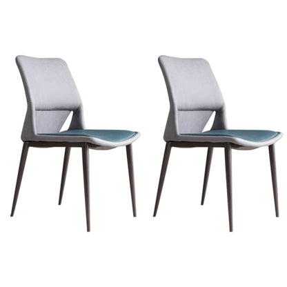 Modern Style Faux Leather Dining Chair Metal Armless Dining Chair for Restaurant Use Blackish Green 2 Piece Set Clearhalo 'Dining Chairs' 'Dining Tables & Seating' 'dining_chair' 'furn' 'furn_dining_chair' 'Furniture' 'Kitchen & Dining Furniture' 5269231