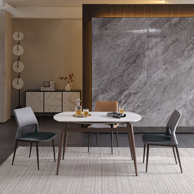 Modern Style Faux Leather Dining Chair Metal Armless Dining Chair for Restaurant Use Clearhalo 'Dining Chairs' 'Dining Tables & Seating' 'dining_chair' 'furn' 'furn_dining_chair' 'Furniture' 'Kitchen & Dining Furniture' 5269234