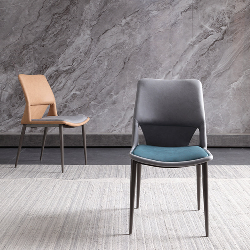 Modern Style Faux Leather Dining Chair Metal Armless Dining Chair for Restaurant Use Clearhalo 'Dining Chairs' 'Dining Tables & Seating' 'dining_chair' 'furn' 'furn_dining_chair' 'Furniture' 'Kitchen & Dining Furniture' 5269247