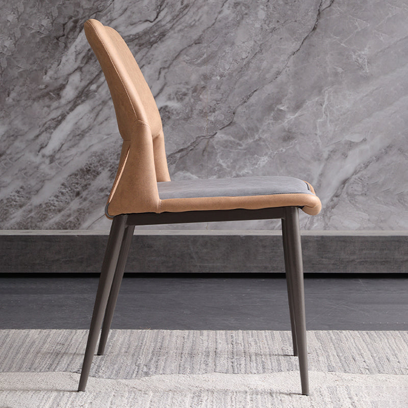 Modern Style Faux Leather Dining Chair Metal Armless Dining Chair for Restaurant Use Clearhalo 'Dining Chairs' 'Dining Tables & Seating' 'dining_chair' 'furn' 'furn_dining_chair' 'Furniture' 'Kitchen & Dining Furniture' 5269248