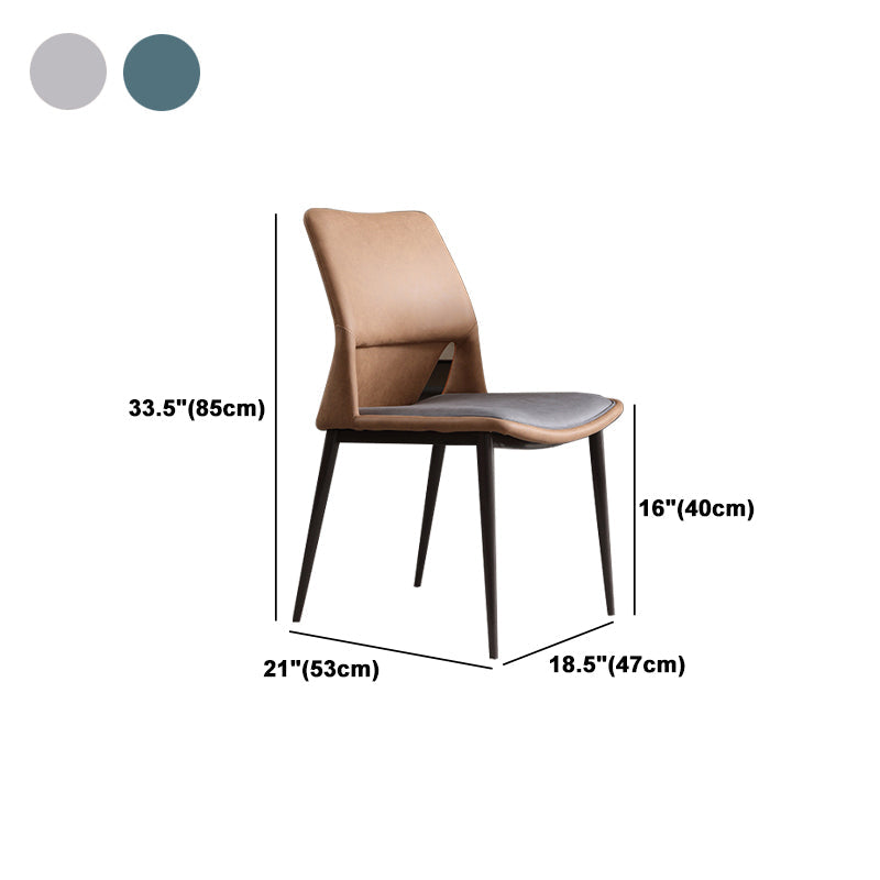 Modern Style Faux Leather Dining Chair Metal Armless Dining Chair for Restaurant Use Clearhalo 'Dining Chairs' 'Dining Tables & Seating' 'dining_chair' 'furn' 'furn_dining_chair' 'Furniture' 'Kitchen & Dining Furniture' 5269250