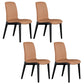 Contemporary Leather Dining Chair Wood Dining Room Chair for Home Use Orange 4 Piece Set Clearhalo 'Dining Chairs' 'Dining Tables & Seating' 'dining_chair' 'furn' 'furn_dining_chair' 'Furniture' 'Kitchen & Dining Furniture' 5269287