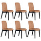 Contemporary Leather Dining Chair Wood Dining Room Chair for Home Use Orange 6 Piece Set Clearhalo 'Dining Chairs' 'Dining Tables & Seating' 'dining_chair' 'furn' 'furn_dining_chair' 'Furniture' 'Kitchen & Dining Furniture' 5269289