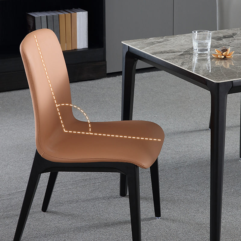 Contemporary Leather Dining Chair Wood Dining Room Chair for Home Use Clearhalo 'Dining Chairs' 'Dining Tables & Seating' 'dining_chair' 'furn' 'furn_dining_chair' 'Furniture' 'Kitchen & Dining Furniture' 5269290