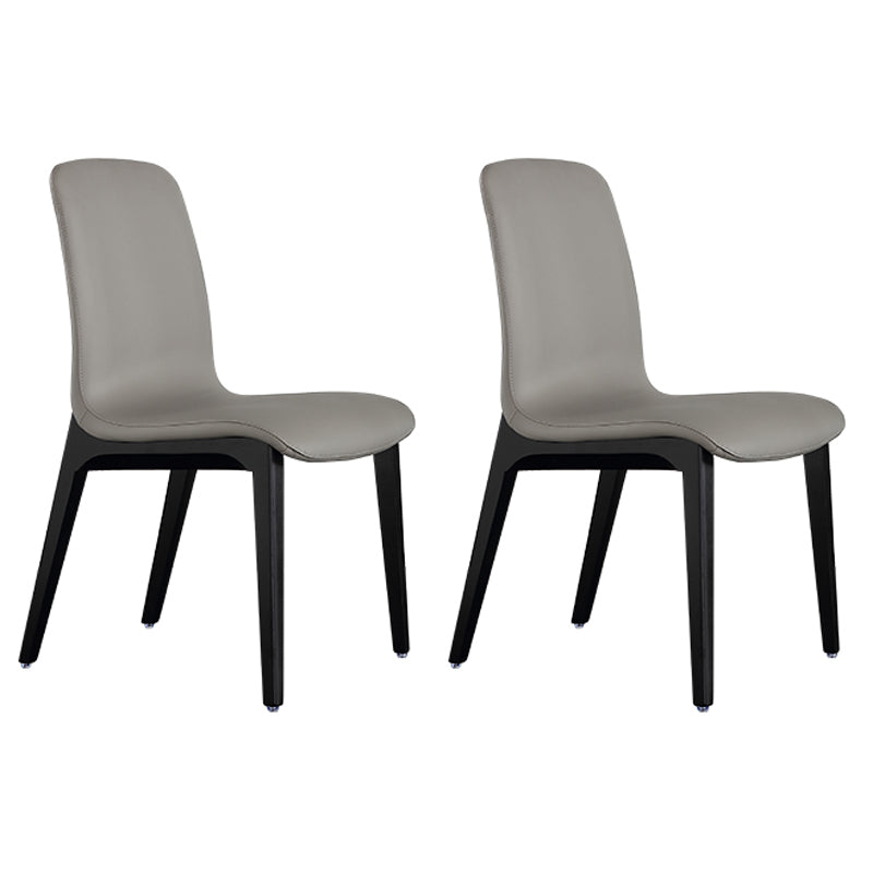 Contemporary Leather Dining Chair Wood Dining Room Chair for Home Use Grey 2 Piece Set Clearhalo 'Dining Chairs' 'Dining Tables & Seating' 'dining_chair' 'furn' 'furn_dining_chair' 'Furniture' 'Kitchen & Dining Furniture' 5269294