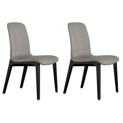 Contemporary Leather Dining Chair Wood Dining Room Chair for Home Use Grey 2 Piece Set Clearhalo 'Dining Chairs' 'Dining Tables & Seating' 'dining_chair' 'furn' 'furn_dining_chair' 'Furniture' 'Kitchen & Dining Furniture' 5269294