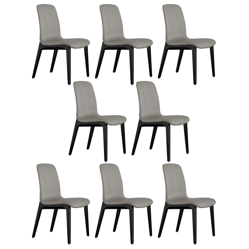 Contemporary Leather Dining Chair Wood Dining Room Chair for Home Use Grey 8 Piece Set Clearhalo 'Dining Chairs' 'Dining Tables & Seating' 'dining_chair' 'furn' 'furn_dining_chair' 'Furniture' 'Kitchen & Dining Furniture' 5269298