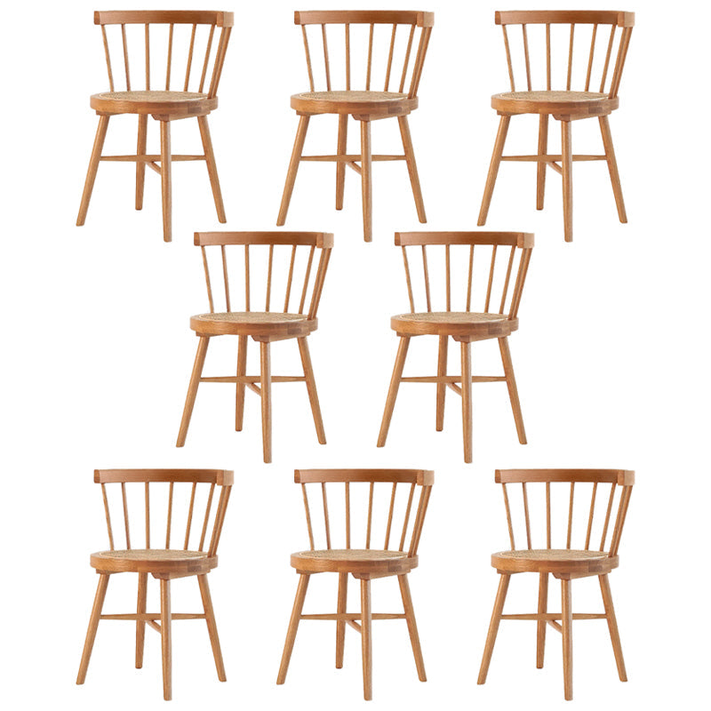 Traditional Wood Dining Armless Chairs Windsor Back Side Chair for Restaurant Use