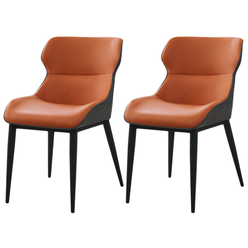 Silla lateral de ala de la sala de conferencias modernas silla de comedor de cuero