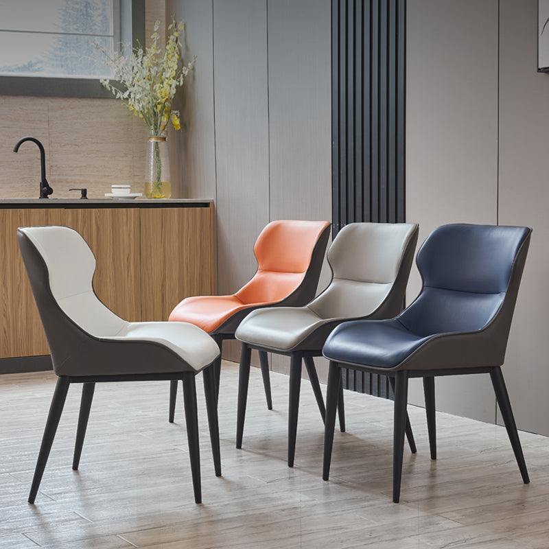 Silla lateral de ala de la sala de conferencias modernas silla de comedor de cuero