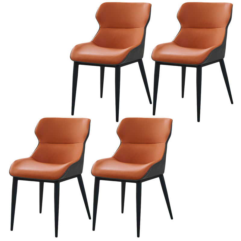 Silla lateral de ala de la sala de conferencias modernas silla de comedor de cuero