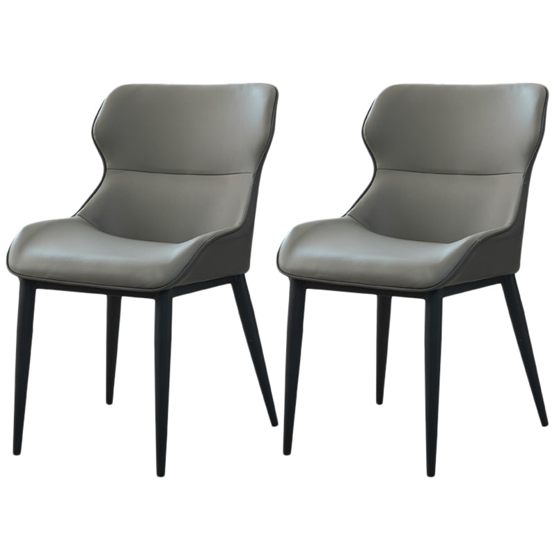 Silla lateral de ala de la sala de conferencias modernas silla de comedor de cuero