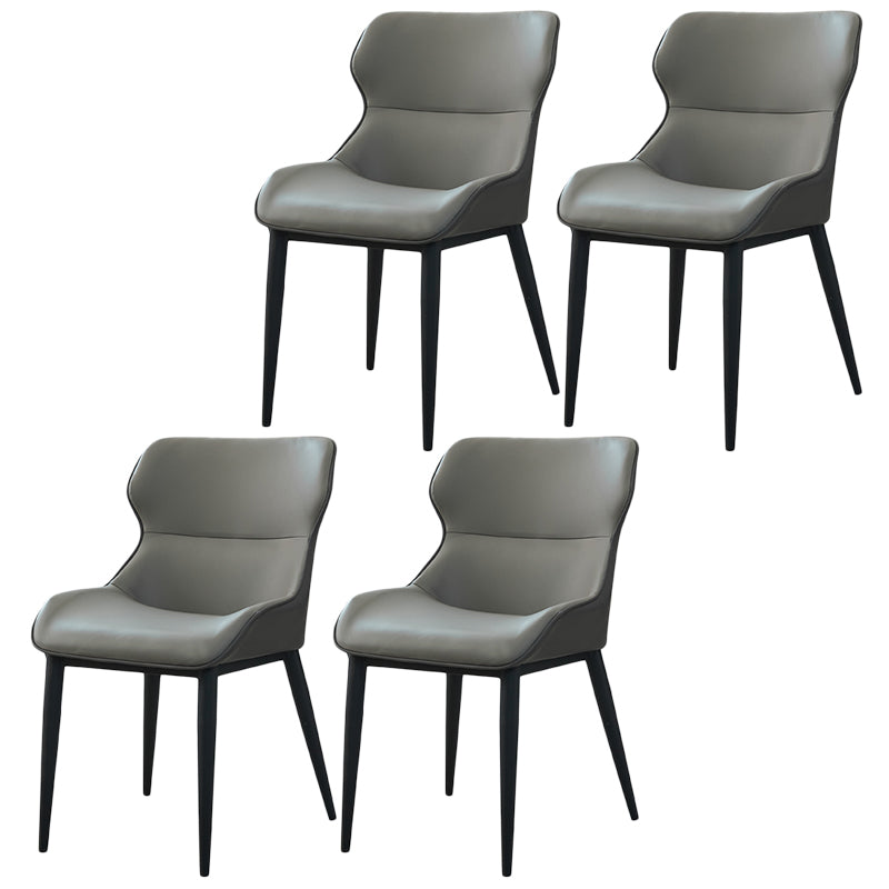 Silla lateral de ala de la sala de conferencias modernas silla de comedor de cuero