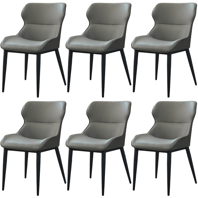 Silla lateral de ala de la sala de conferencias modernas silla de comedor de cuero