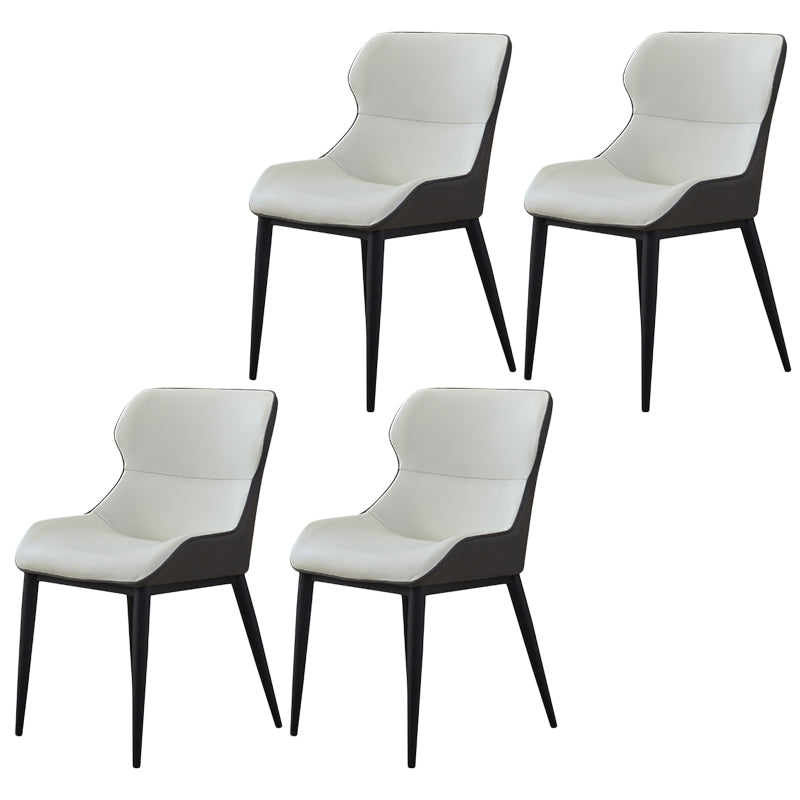 Silla lateral de ala de la sala de conferencias modernas silla de comedor de cuero