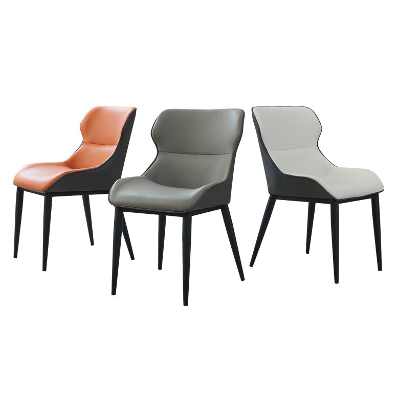 Silla lateral de ala de la sala de conferencias modernas silla de comedor de cuero