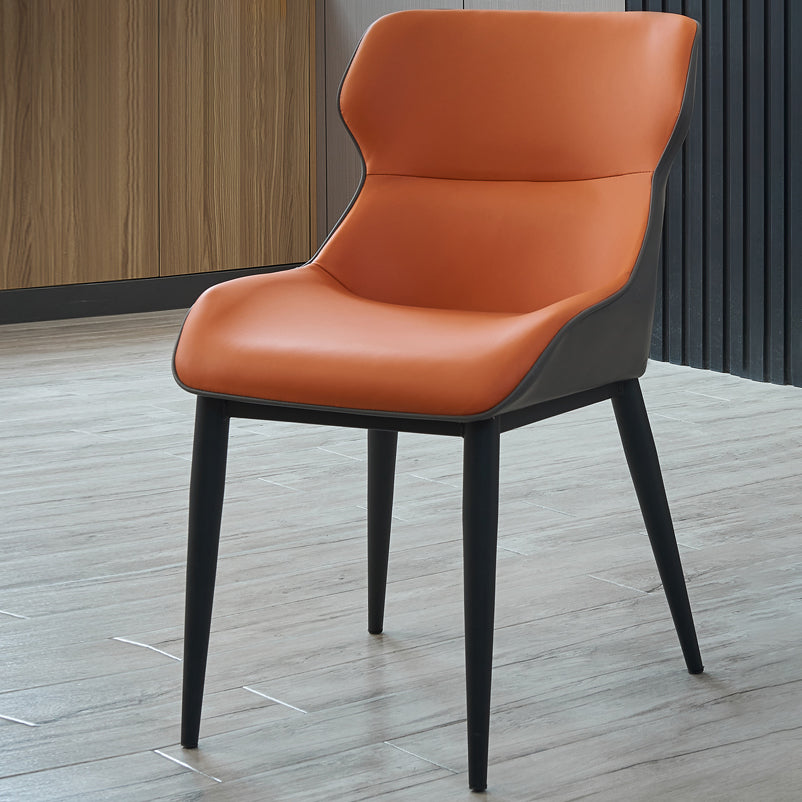 Silla lateral de ala de la sala de conferencias modernas silla de comedor de cuero