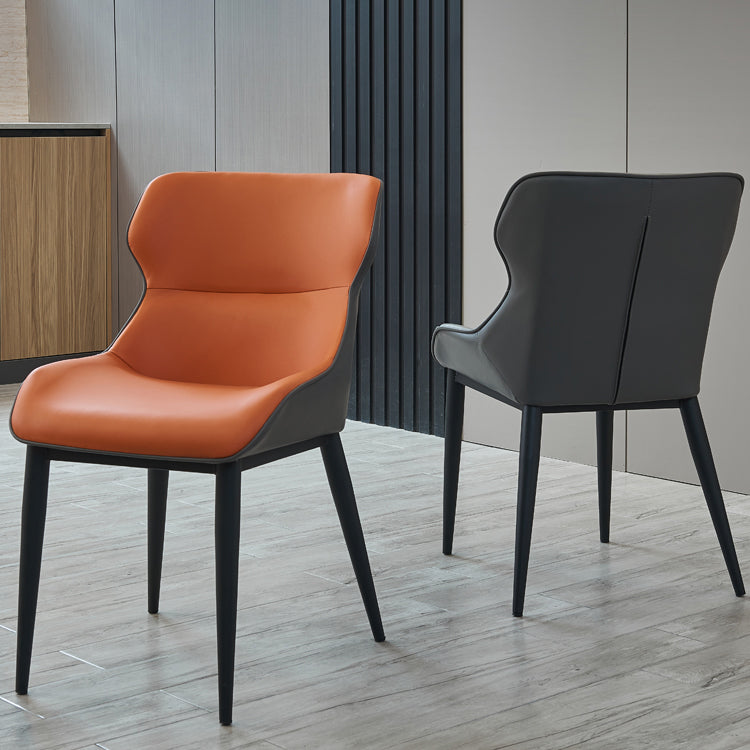 Silla lateral de ala de la sala de conferencias modernas silla de comedor de cuero