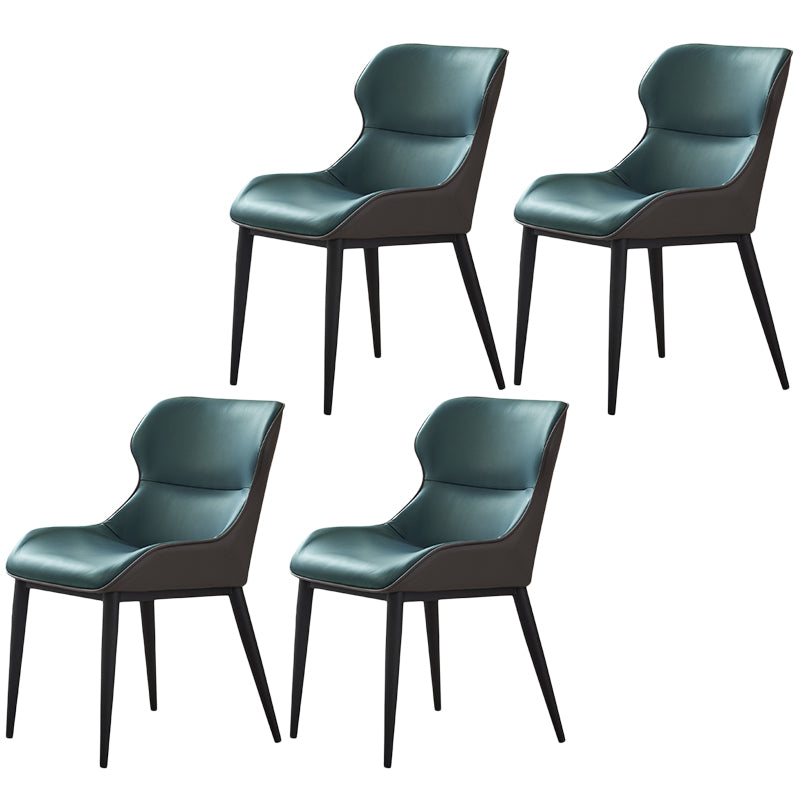 Silla lateral de ala de la sala de conferencias modernas silla de comedor de cuero