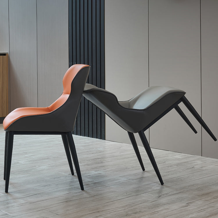 Silla lateral de ala de la sala de conferencias modernas silla de comedor de cuero