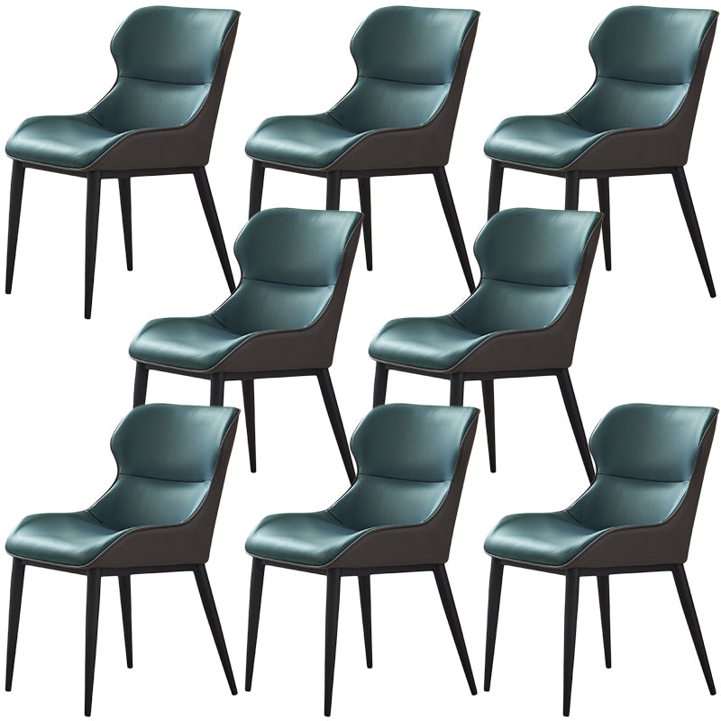 Silla lateral de ala de la sala de conferencias modernas silla de comedor de cuero