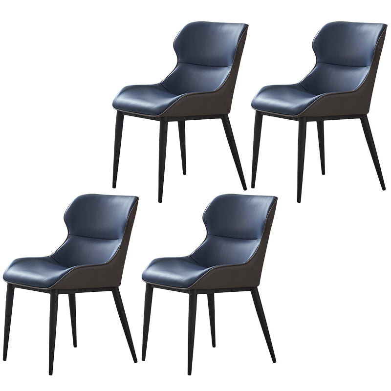 Silla lateral de ala de la sala de conferencias modernas silla de comedor de cuero