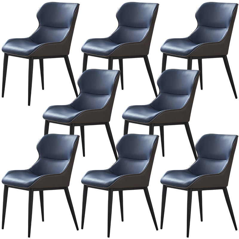 Silla lateral de ala de la sala de conferencias modernas silla de comedor de cuero