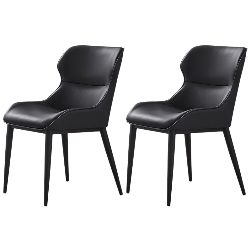 Silla lateral de ala de la sala de conferencias modernas silla de comedor de cuero