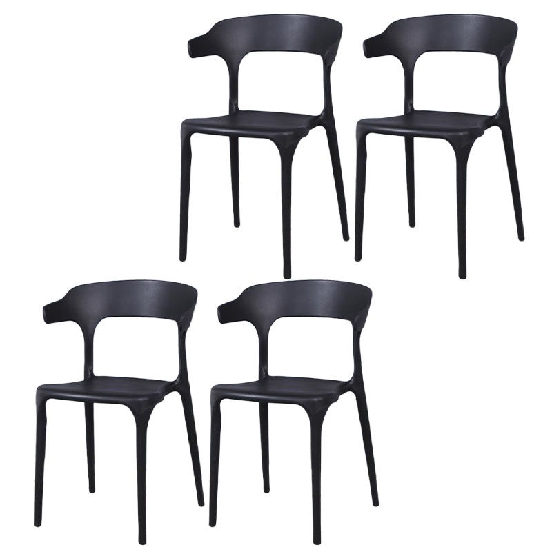Contemporary Style Chair Armless Chair for Kitchen with Plastic Legs Black 4 Piece Set Clearhalo 'Dining Chairs' 'Dining Tables & Seating' 'dining_chair' 'furn' 'furn_dining_chair' 'Furniture' 'Kitchen & Dining Furniture' 5269409