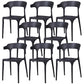 Contemporary Style Chair Armless Chair for Kitchen with Plastic Legs Black 8 Piece Set Clearhalo 'Dining Chairs' 'Dining Tables & Seating' 'dining_chair' 'furn' 'furn_dining_chair' 'Furniture' 'Kitchen & Dining Furniture' 5269410